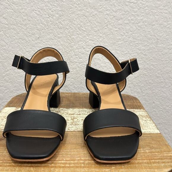 Nisolo Stella Go To Block Heel Black Leather Sandals Size 6 - Picture 4 of 10